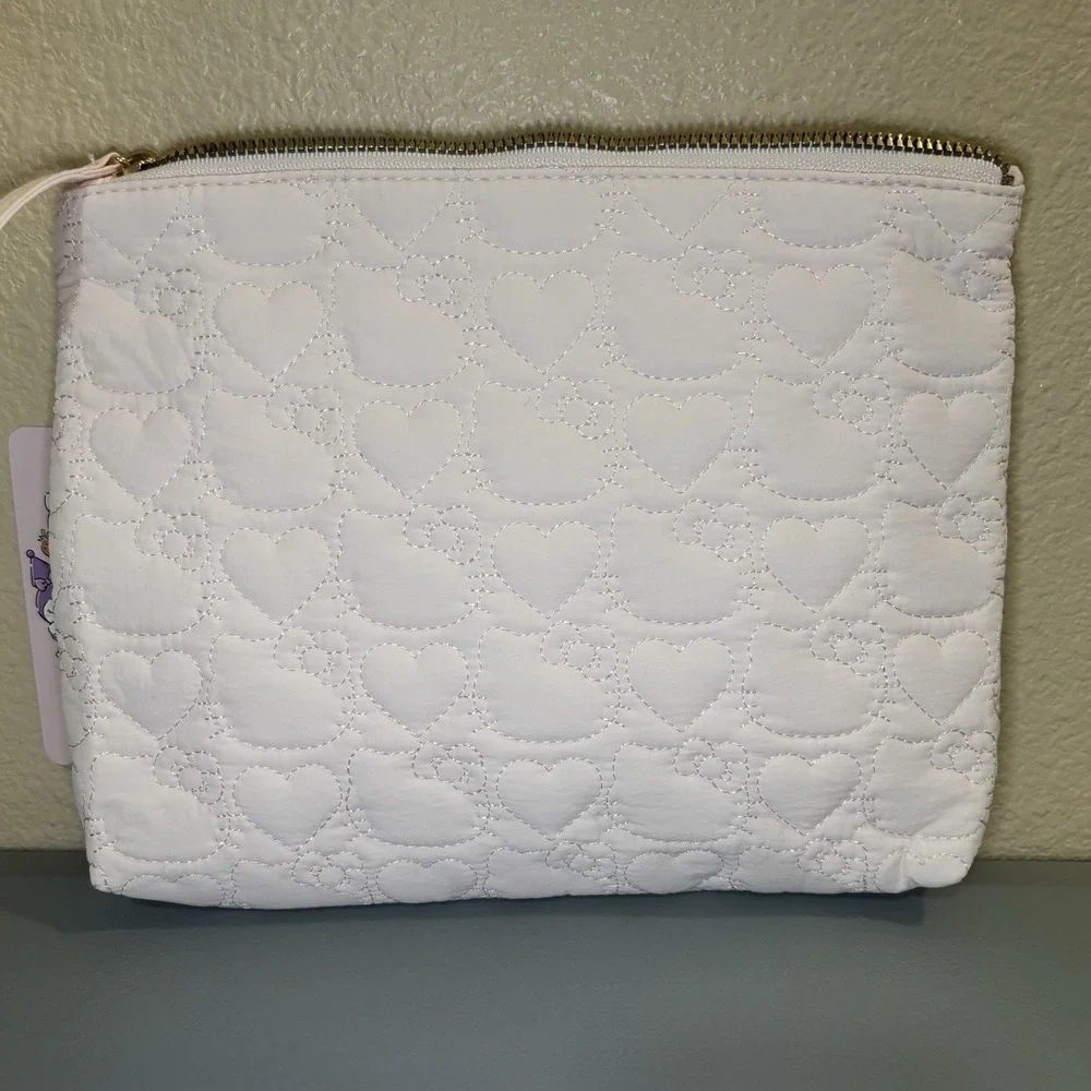 Hello Kitty X Primark Pink Quilted Hearts Make Up Toiletries Bag Travel New Tag